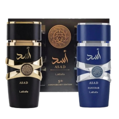 Coffret cadeau 2 pièces Lattafa Asad : Eau de parfum Asad 100ml et Asad Zanzibar 100ml - Unisex · Smarty Paris Beauté · Smarty P